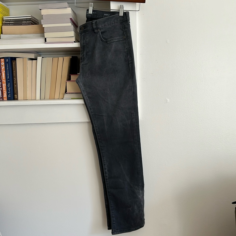 Sz 33x32 slim fit traveller banana republic men’s Jena slants grey